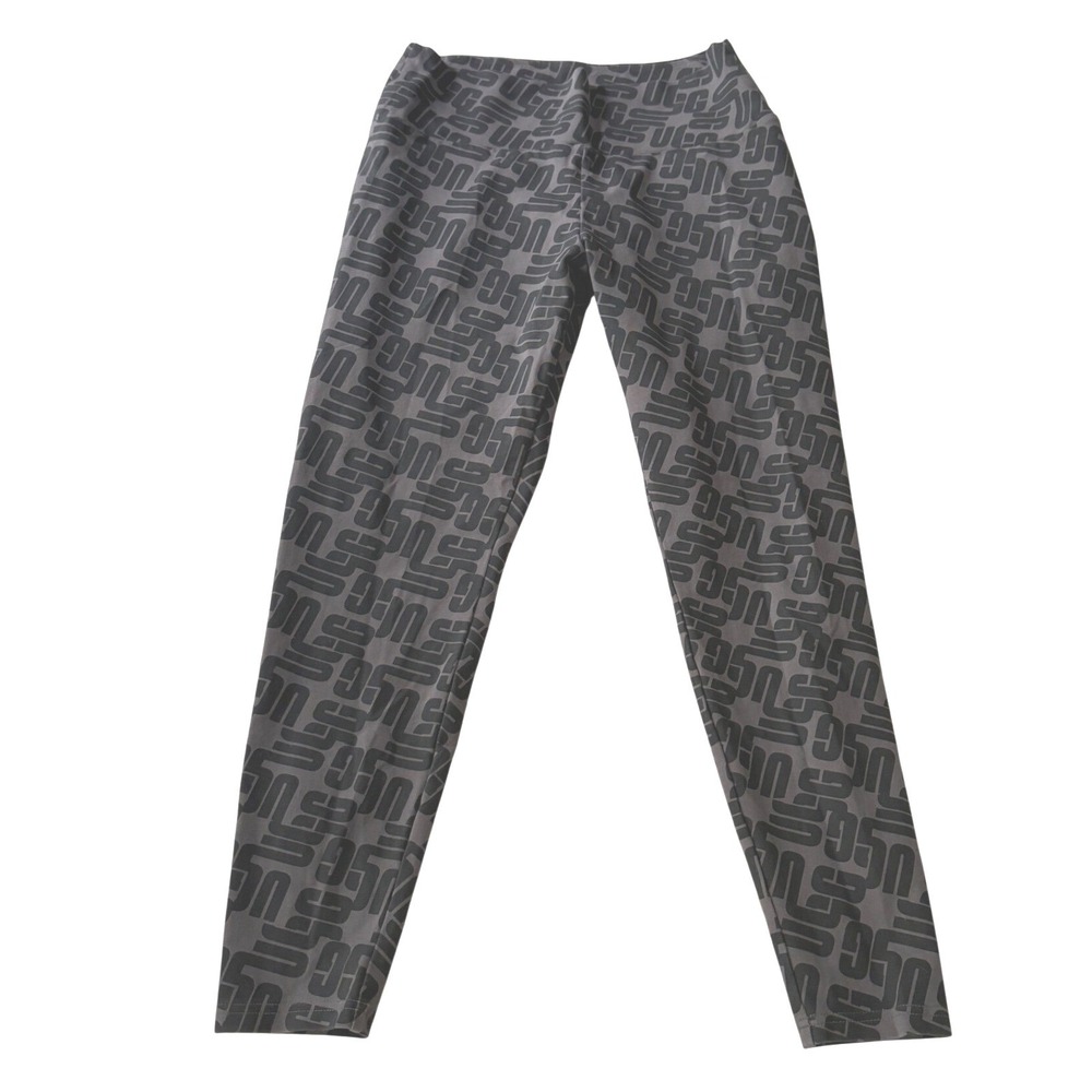 UGG Saylor Monogram Logo Leggings Womens XL Gray High Rise Organic Cotton Print